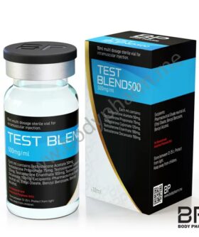 Test Blend 500 is a 10ml Multi-dose vial for Intramuscular injection containing: Testosterone Acetate 50mg, Testosterone Propionate 75mg, Testosterone Cypionate 125mg, Testosterone Enanthate 100mg, Testosterone Decanoate 150m